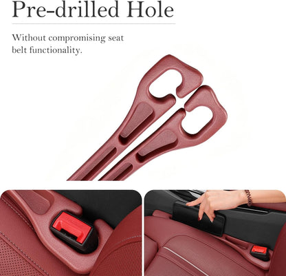Car Seat Gap Filler 2-Pack, Universal Car Seat Gap Filler Organizer, Seat Gap Plug – Fills Gap Between Seat & Console, Drop-Proof Guard for Phones, Keys & Cards, Fits Cars, SUVs, Trucks, Black