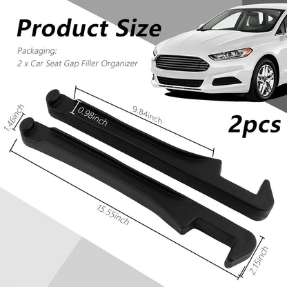 3 in 1 Car Seat Gap Filler Organizer,2PCS Multifunctional Car Seat Gap Plug with Storage Slot & Hook Function,Anti-Drop Cars Gaps Seats Filler Cars Clutter Catcher for SUVs Trucks (Black)