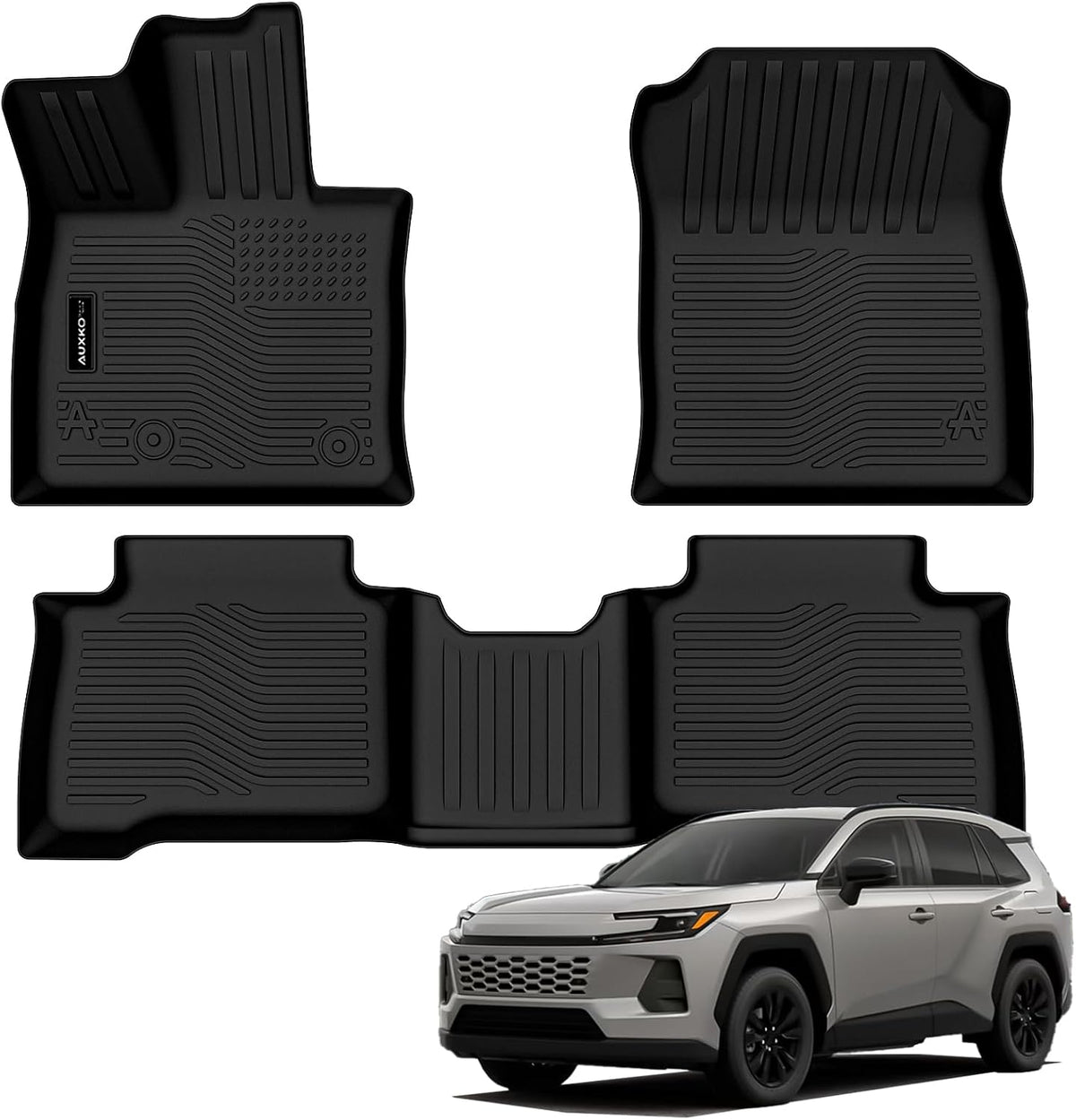 All Weather Floor Mat Fit for Toyota Corolla(Include Hybrid Exclude Hatchback) 2026 2025-2020 TPE Rubber Liners Corolla Accessories All Season Guard Odorless Anti-Slip Liner Black