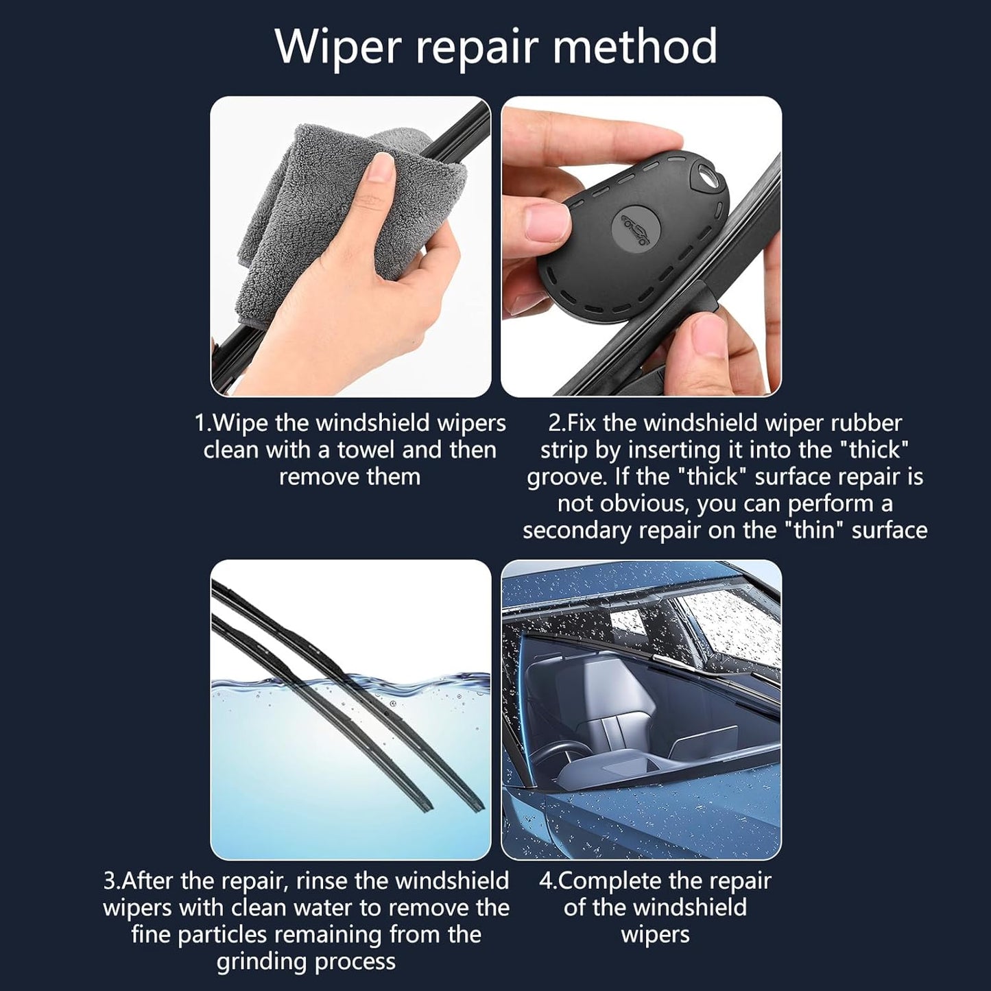 Rulbelok Efficient Windshield Wiper Maintenance Device Removes Aged Layers to Boosts Efficiency Wipe Blade Repair Tool Wiper Cleaner