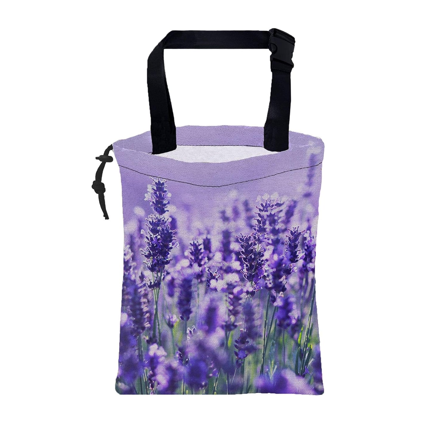 Car Garbage Bag Colorful Floral Spring Daisy Drawstring Car Trash Bag Hanging for Back Seat with Adjustable Buckle Canvas Vehicle Trash Can Easy-to-Install