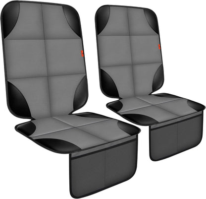 XHYANG Car Seat Protector 1 Pack Car Seat Cushion Mat Thickest Padding,Waterproof 600D Fabric Car Seat Covers for Non-Slip Backing Mesh Pockets for Baby and Pet (Black, 1 Pc)