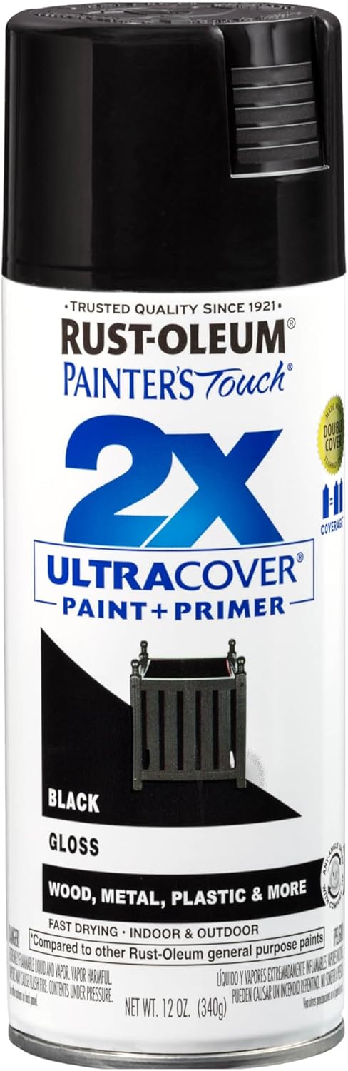 Rust-Oleum 334029 Painter's Touch 2X Ultra Cover Spray Paint, 12 oz, Gloss Clear - Colors D