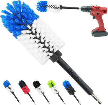 Wheel Brush, Soft Drill Wheel Cleaner Brush, Drill Brush for Car Wheel, No Scratches Highly Dense and Durable Car Wheel Brush Rim Tire Car Cleaning Brush for Wheels, Rims, Engines, Exhaust