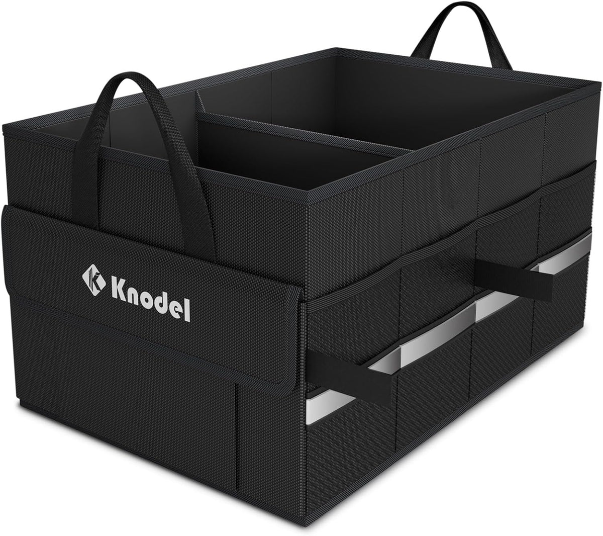 K KNODEL Car Trunk Organizer with Lid, Collapsible Car Trunk Storage Organizer, Car Organizer and Storage for SUV, Truck, Sedan (Medium, Black)