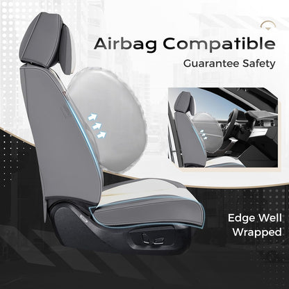 Coverado Seat Covers Full Set, Black Seat Covers for Cars 5 Seats, Car Seat Protector, Waterproof Nappa Leather Car Seat Cushion, Front and Rear Car Seat Cover Fit for Most Sedans SUV Pick-up Truck - Colors B