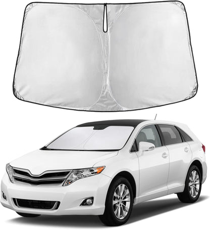 EcoNour Car Windshield Sun Shade | 2025 Upgraded Innovative No-Light-Pass Technology for Maximum Coverage | Foldable Sun Shade Keeps Your Vehicle Cool | Must-Have Car Accessories | Small (59" x 29") - Colors M