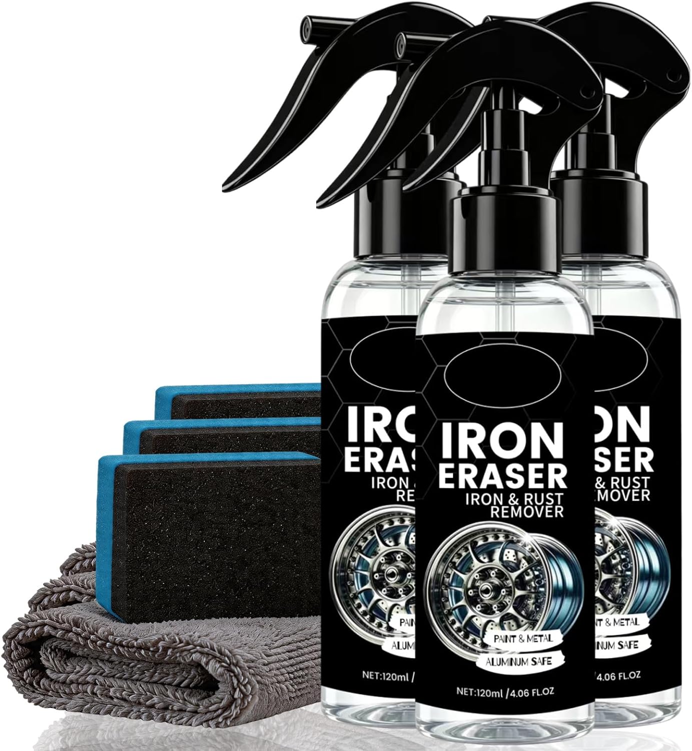 Automotive Rust Remover Spray, 100 Ml Iron Powder Remover, Removedor De Oxido para Carros, Iron Remover Car Detailing (1pcs)