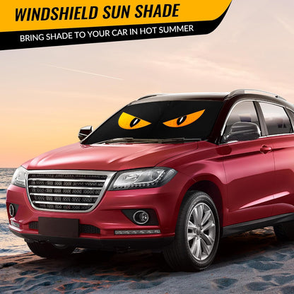 Car Windshield Sun Shade - Reflector Sunshade Offers Ultimate Protection for Car Interior, Cool Reflective Sun Blocker Fits Small Sedans, Mini SUVs