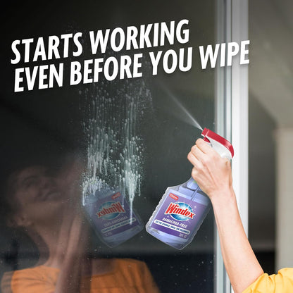 Windex Glass and Window Cleaner Spray Bottle, Ammonia Free, Packaging Designed to Prevent Leakage and Breaking, Surface Cleaning Spray, Crystal Rain Scent, 23 Fl Oz