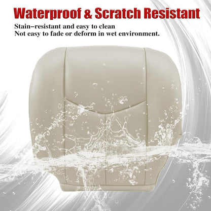 NLQR #522 Light Tan Front Driver Bottom Replacement Seat Cover Microfiber Leather Compatible with Chevy Avalanche Tahoe Suburban GMC Yukon XL 2003 2004 2005 2006