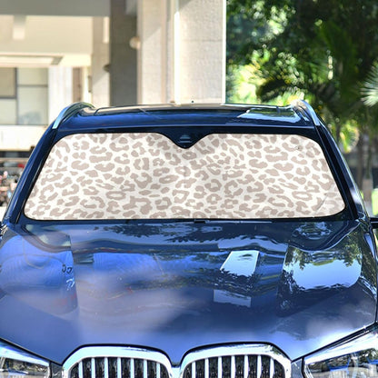 Black Leopard Car Windshield Sun Shade Animal Skin Print Foldable UV Ray Sun Visor Protector Sunshade to Keep Your Vehicle Cool (51" x 27.6")