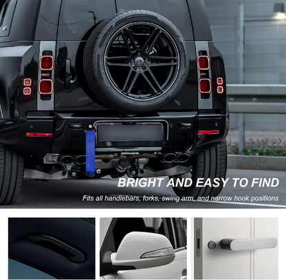 Racing Tow Strap, Stylish JDM Car Bumper Tow Strap Trailer Hook Belt for Decoration, Heavy Duty Nylon Traction Rope Universal Fit for Front or Rear Front Bumper (Black)