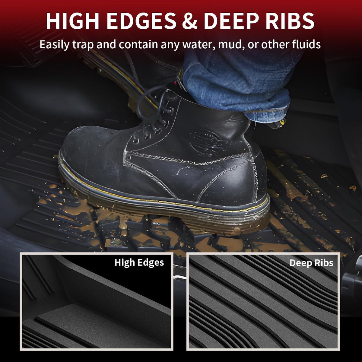 LASFIT Floor Mats Fits for Hyundai Sonata 2020-2026 (Only for FWD & Gas) & Kia K5 2021-2025 (Only for FWD) Custom Fit TPE All Weather Floor Liners Car Mats Accessories, Black