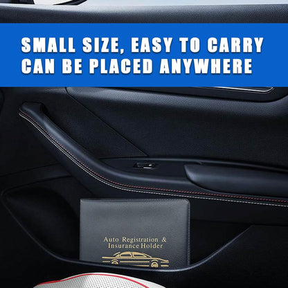Ziciner Car Registration Insurance Holder, 2Pack Essential Auto Card Document Glove Box Organizer with Touch Fastener, Vehicle Interior Accessories Perfect for Most Car, Truck, SUV (Red/Small Car)