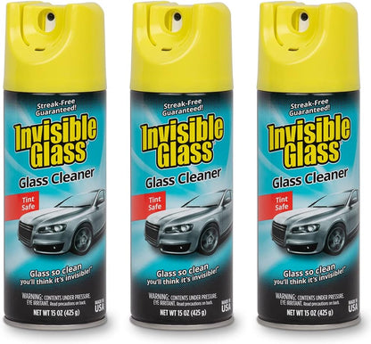 Invisible Glass 91163 Premium Aerosol Glass Cleaner Spray for Car Windshields and Windows, Automotive and Home Window Cleaner, Streak-Free, Ammonia-Free, Tint-Safe – 15 oz