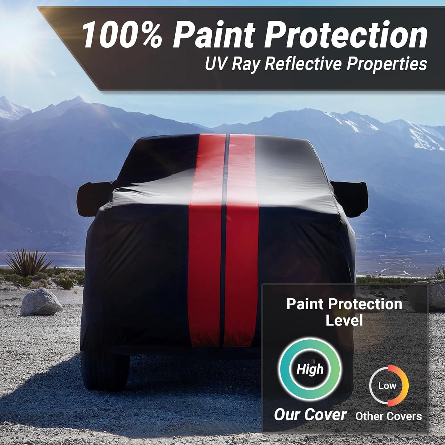 iCarCover 15-Layer Car Cover Waterproof All Weather | Premium Quality Car Covers for Automobiles, UV Protection, El Camino, Impala, Bel Air, Monte Carlo, Galaxie, Charger, Size C21 (See Size Chart) - Colors A
