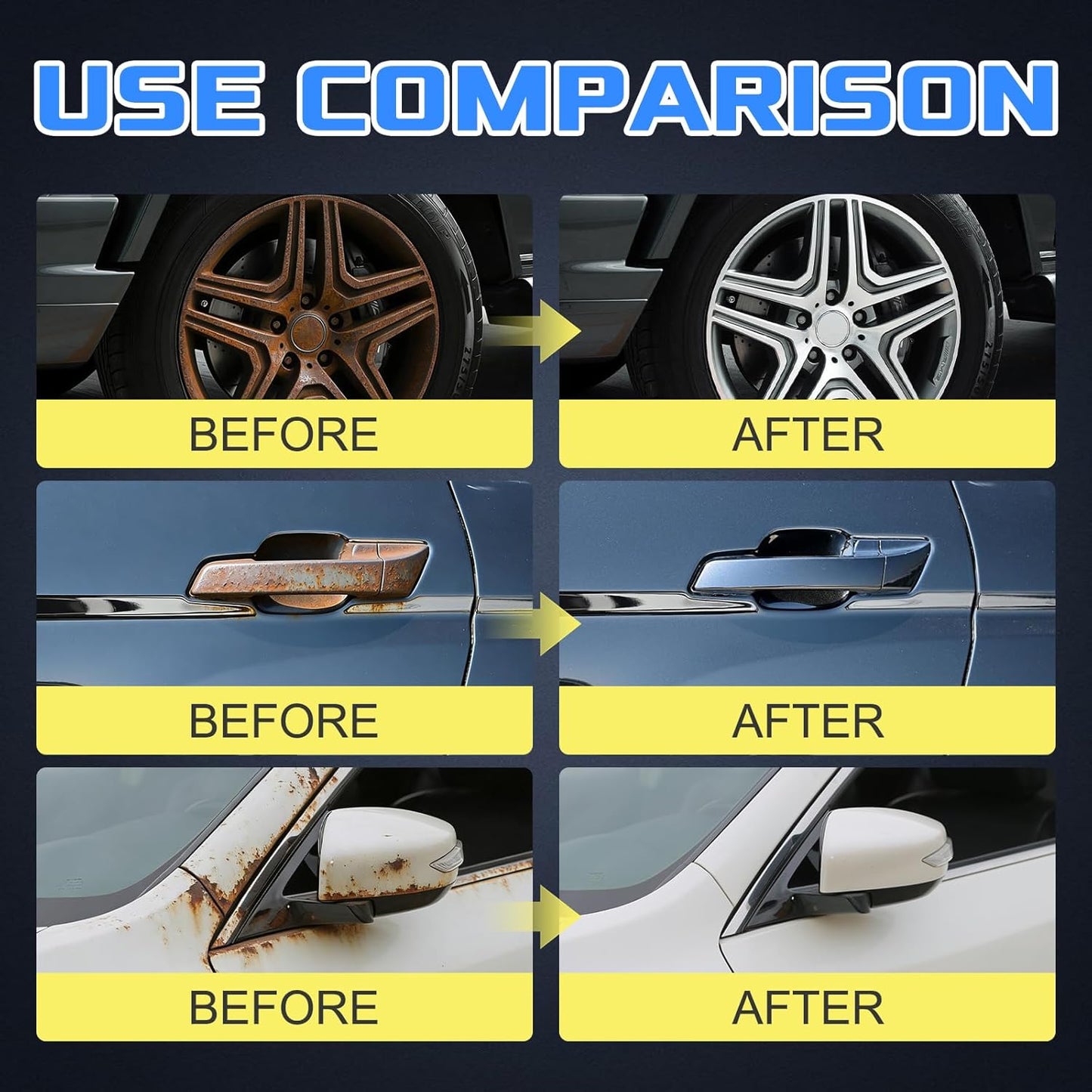 2pcs Rust Remover Spray for Metal, Upgrade Rust Remover Spray for Metal, Multipurpose Rust Stain Remover, Heavy Duty Metal Cleaner for Vehicles, Tools, Cars, Chains, Iron Out Rust Remover Spray