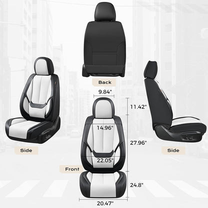 Coverado Seat Covers Full Set, Black Seat Covers for Cars 5 Seats, Car Seat Protector, Waterproof Nappa Leather Car Seat Cushion, Front and Rear Car Seat Cover Fit for Most Sedans SUV Pick-up Truck - Colors B