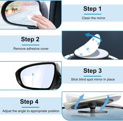 BFXM Blind Spot Mirrors 2 Pack, Car Accessories Frameless Side Mirror Blindspot Convex HD Glass, Side View Mirror Blindspot with Wide Angle Adjustable Stick for Car SUV and Trucks