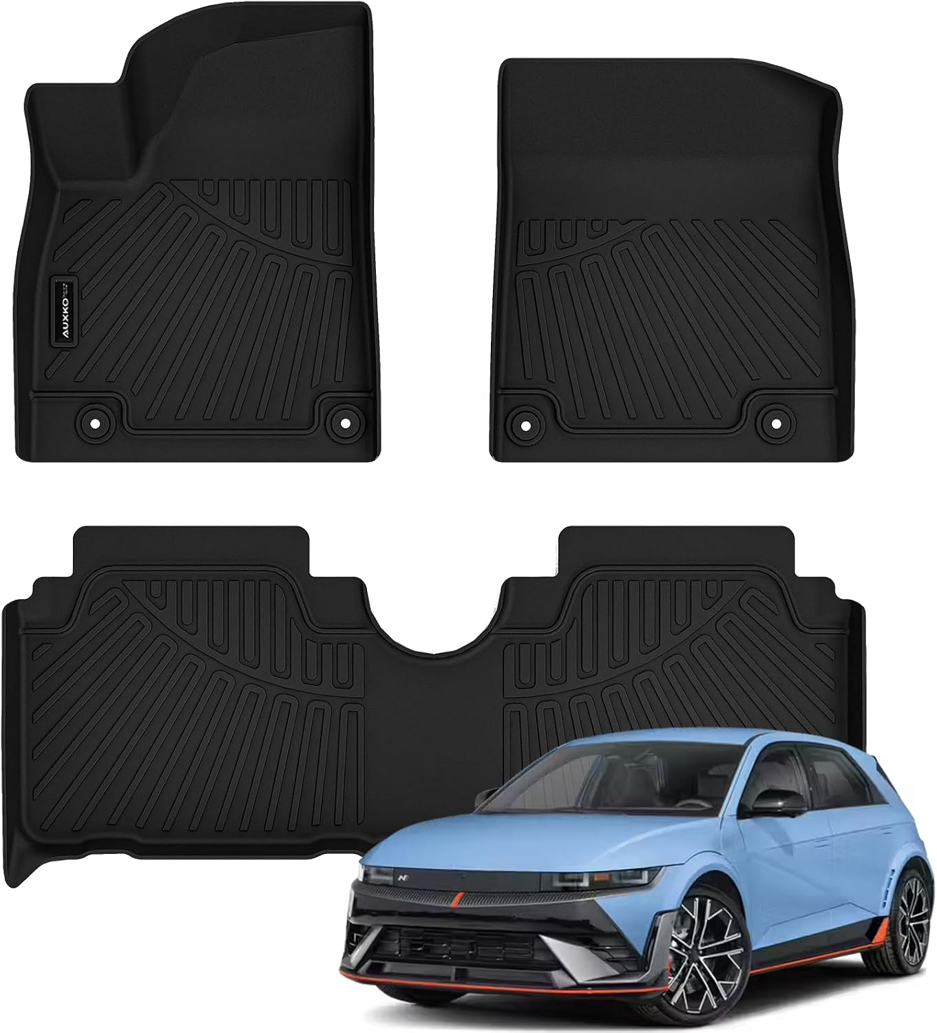 Auxko All Weather Floor Mat & Cargo Mat Fit for 2026 2025 2024 2023 2022 Hyundai Tucson Hybrid(Not PHEV) TPE Liner Tucson Accessory Set All Season Odorless Anti-Slip Floor Liner