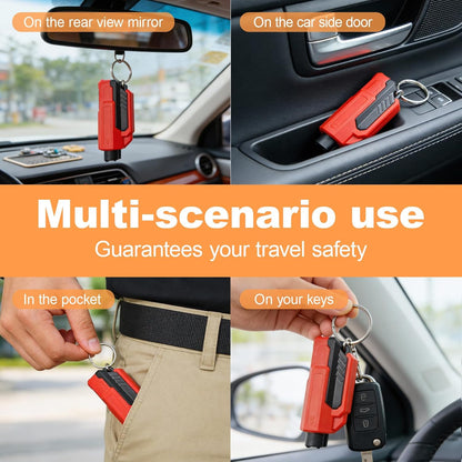 4PCS Car Window Breaker Seatbelt Cutter, Portable 2 in 1 Seatbelt Cutter and Window Glass Breaker Keychain Emergency Escape Tool for Cars