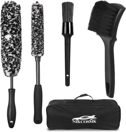 Wheel Brush, Wheel & Rim Cleaner Brush, Tire Brush, Wheel Cleaning Brush, Bendable & Durable Car Wheel Brush Set, Car Detailing Brushes, Wheel Brushes for Cleaning Wheels