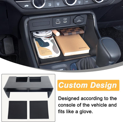 PIMCAR 3-Piece Center Console Organizer Set for 2023-2025 2026 Honda CR-V & CR-V Hybrid - Custom Fit Armrest Tray, Console Tray and Hidden Storage Box, Durable ABS Car Accessories