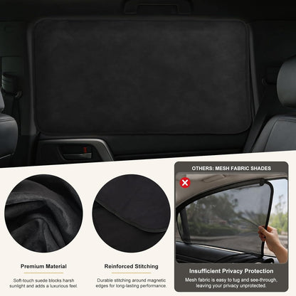 XCBYT Car Window Shades - 4 Pcs Car Privacy Curtains - 100% Block Light Car Window Covers - Magnetic Side Window Sun Shade Keeps Cooler for Breastfeeding, Taking a nap, Changing Clothes, Camping