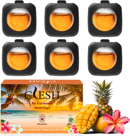 Car Air Fresheners, 6 Pack, Citrus, Car Fresheners Vent Clips, Long Lasting Air Freshener, Car Refresher for Men Women