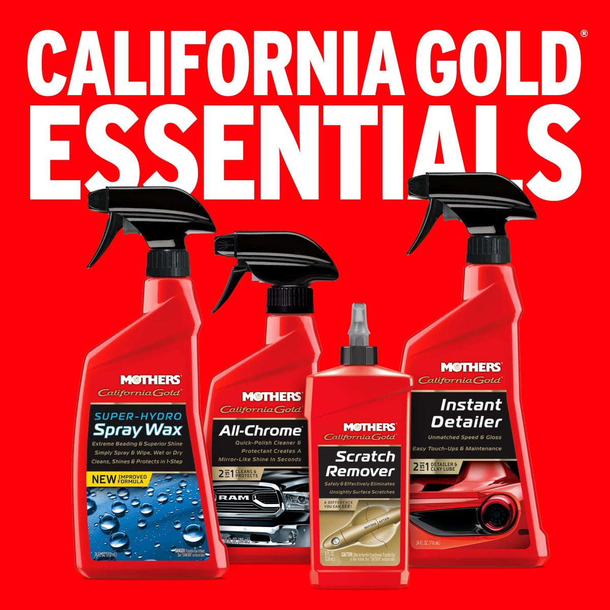 Mothers California Gold Scratch Remover, 8 oz. – Safely & Effectively Eliminates Light Scratches, Scuffs & Transfers from Paint & Clearcoat, Restores Shine Around Handles and High-Touch Areas (08408)