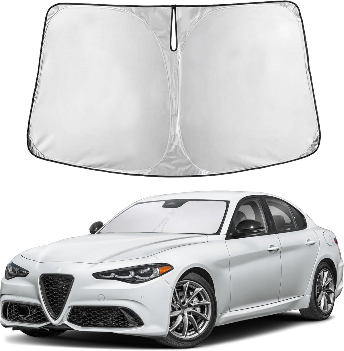 EcoNour Car Windshield Sun Shade | 2025 Upgraded Innovative No-Light-Pass Technology for Maximum Coverage | Foldable Sun Shade Keeps Your Vehicle Cool | Must-Have Car Accessories | Small (59" x 29") - Colors J