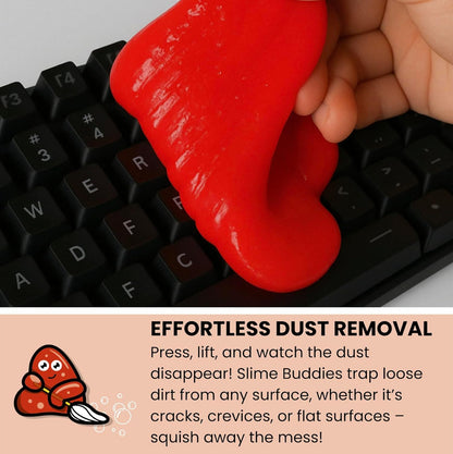 Slime Buddies Car Cleaning Gel Putty - Strawberry Scented Interior Detailing Tool for Cup Holders, Air Vents & Keyboard - Reusable Auto Detailing Accessories - Dust Remover Goop - Gifts for Men Women