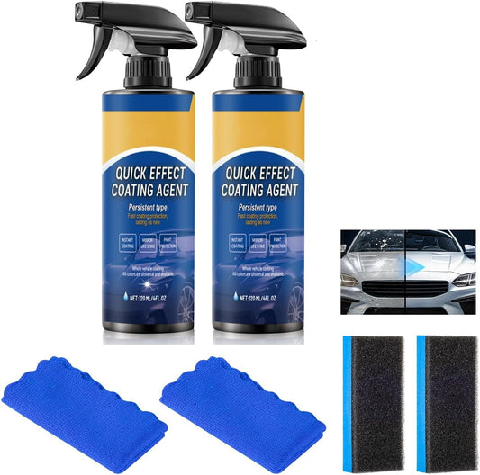 2Pcs Updated Quick Effect Coating Agent for Car,Car Coating Spray Quick-Acting Coating Agent Spray, Car Coating Oil Film Emulsion Glass Cleaner