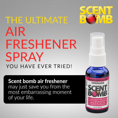 Scent Bomb Air Freshener Spray, Long-Lasting Odor Eliminator - Effective Deodorizer for Home & Car, Fresh Room Spray for Kitchen, Bathroom & Smell Neutralizer - 1 oz Pack of 4, Black Cherry Scent