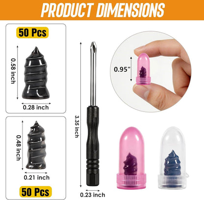 61 PCS Tire Repair Rubber Nail, Vacuum Tire Repair Kits Spiral Rubber Nails, Tire Screw Plug Fast Tool Self Service Tire Repair Nail for car, Motorcycle, Truck, Tractor Tire Puncture Repair