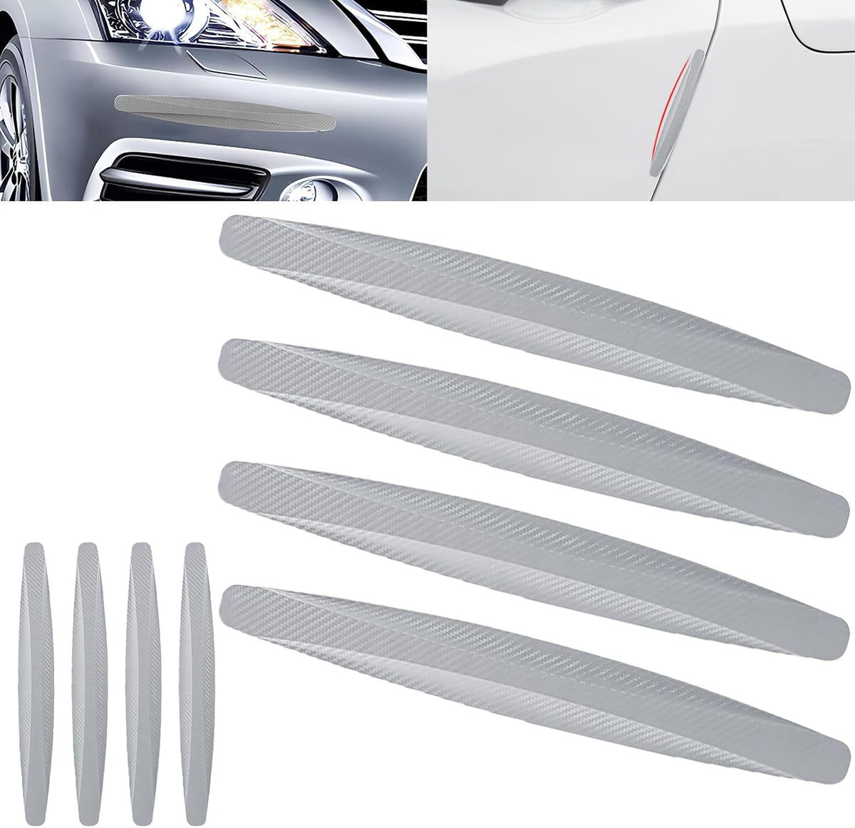 Anti-Collision Patch Car Bumper Guard Strip Anti-Scratch Bumper Protector Trim Universal Rear Bumper Protector Car Door Edge Guards Car Side Door Edge Guards Protector (Black-4Pack)