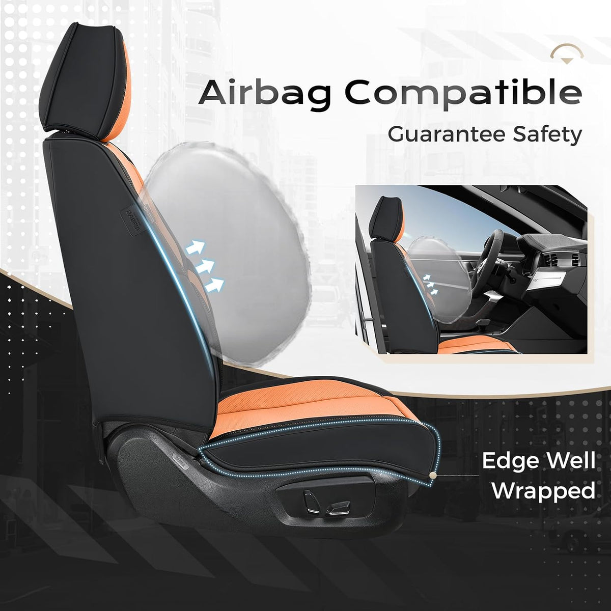 Coverado Seat Covers Full Set, Black Seat Covers for Cars 5 Seats, Car Seat Protector, Waterproof Nappa Leather Car Seat Cushion, Front and Rear Car Seat Cover Fit for Most Sedans SUV Pick-up Truck - Colors A