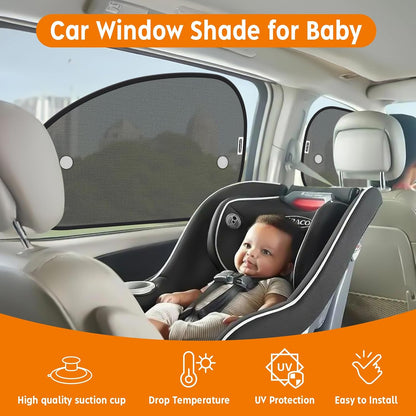 2026 New Upgrade Car Window Shades for Side Window 25"X15"(2 Pack),Car Window Shade for Baby Suction Cup,Sun Shade Side Window Can Blocks 99.98% UVR