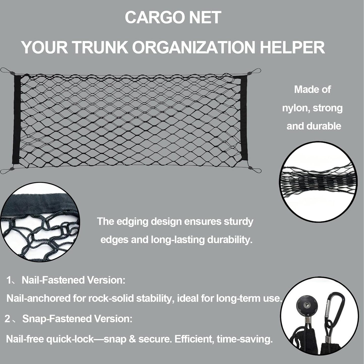 Cargo Net Stretchable，Car Exterior Accessories for SUV, Jeep, Trucks, Double-Layered Network Car Exterior Accessories for Secure Storage 35.4x15.8 inch
