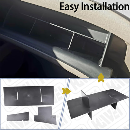 HGWEI Glove Box Organizer Compatible with Honda Pilot 2016-2022 / Ridgeline 2017-2022 2023/ Passport 2019-2022 2023 Accessories, Insert Compartment Tray ABS Black Materials Dividers