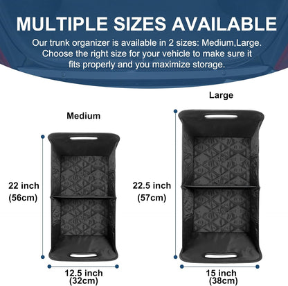Deosk Car Trunk Organizer for SUV, Car Organizers and Storage with Reinforced Handles, Car Accessories for Women/Men 50LWaterproof Polyester Trunk Organizer, Black