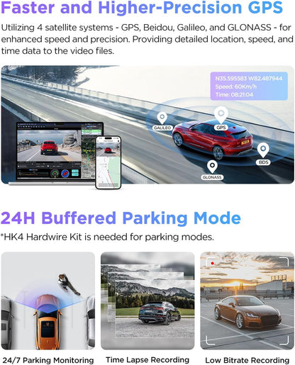 VIOFO A229 Pro 4K HDR Dash Cam, Dual STARVIS 2 IMX678 IMX675, 4K+2K Front and Rear Car Camera, 2 Channel with HDR, Voice Control, 5GHz WiFi GPS, Night Vision 2.0, 24H Parking Mode