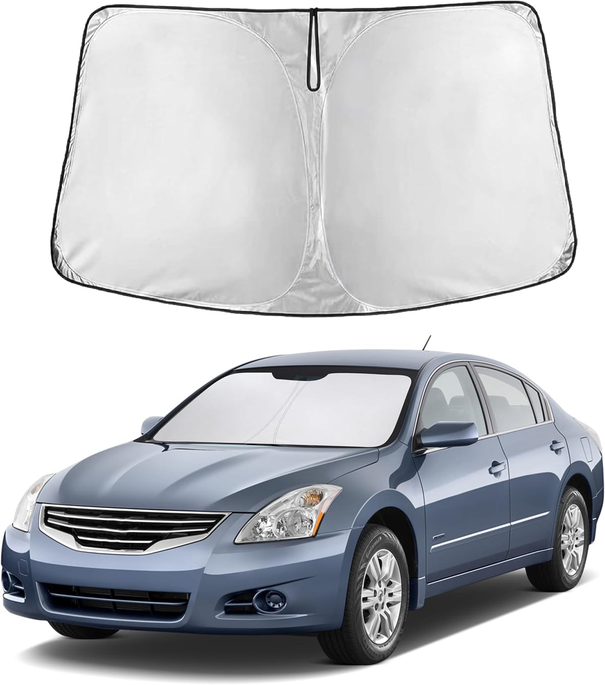 EcoNour Car Windshield Sun Shade | 2025 Upgraded Innovative No-Light-Pass Technology for Maximum Coverage | Foldable Sun Shade Keeps Your Vehicle Cool | Must-Have Car Accessories | Small (59" x 29") - Colors F