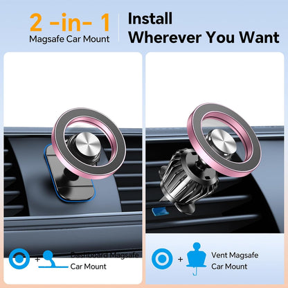 Kaistyle for Magsafe Car Mount【Strong Magnets】Magnetic Phone Holder for Car Phone Holder Mount Dash Mounted Holders Phone Holders for Your Car Accessories for Women Men for iPhone 17 Pro Max 16 15 14