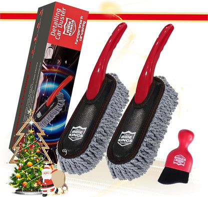 Car Detailing Kit - 3 Packs: Car Duster, Interior Cleaning Brush, Microfiber Towels | Detail Tools