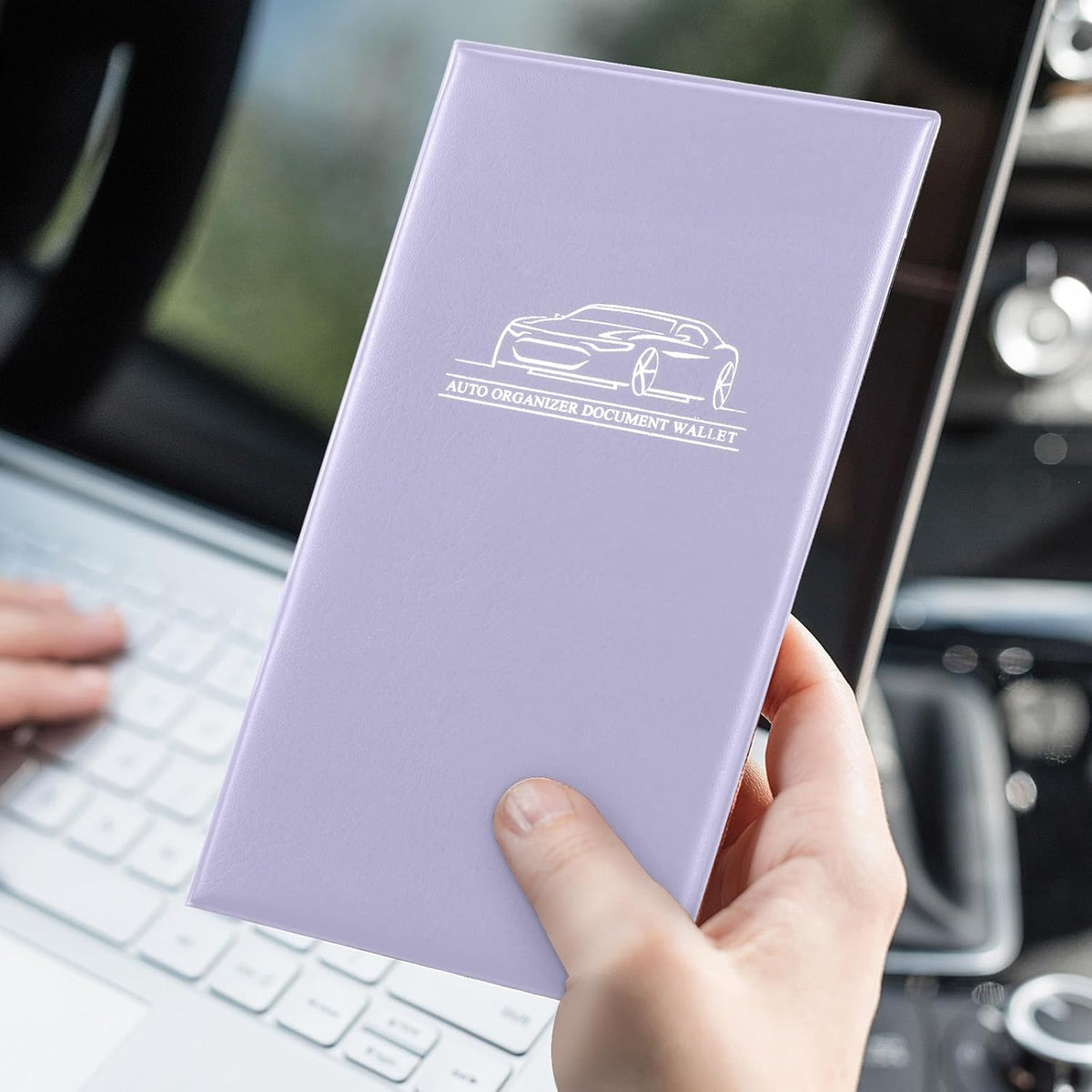 4 Pcs Car Registration and Insurance Card Holder, Automobile Essential Documents Wallet, Glove Box Oganizer for Car, Auto, Trailer, Truck (Brown, Red, Black, Blue)