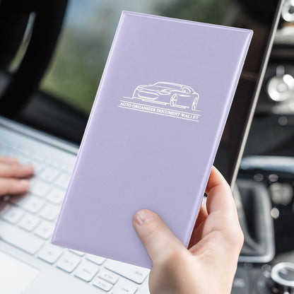 4 Pcs Car Registration and Insurance Card Holder, Automobile Essential Documents Wallet, Glove Box Oganizer for Car, Auto, Trailer, Truck (Brown, Red, Black, Blue)
