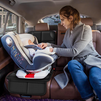 Meolsaek Kick Mats Back Seat Protector, Waterproof Oxford Seat Back Protector, Car Seat Back Protector for Kids, Back of Seat Protector for Kids Feet Car Seat (Black A -1pc)