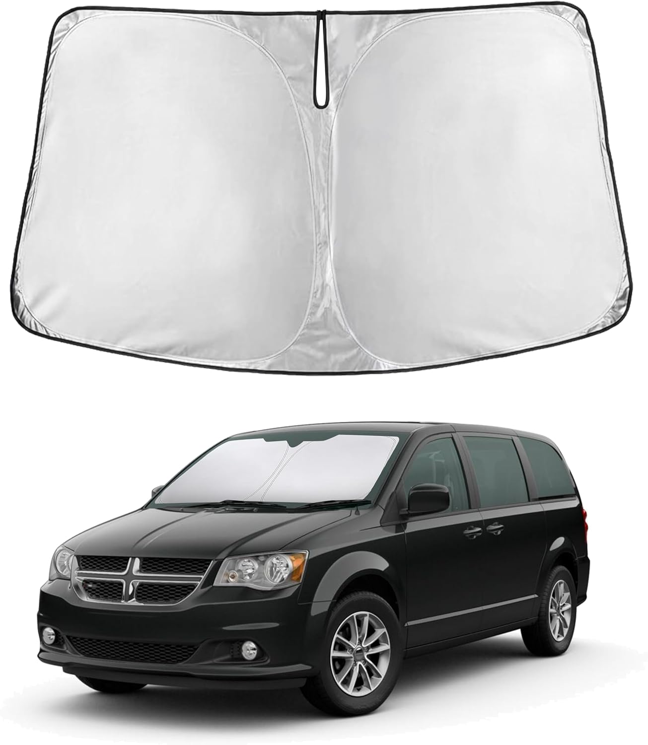 EcoNour Car Windshield Sun Shade | 2025 Upgraded Innovative No-Light-Pass Technology for Maximum Coverage | Foldable Sun Shade Keeps Your Vehicle Cool | Must-Have Car Accessories | Small (59" x 29") - Colors I